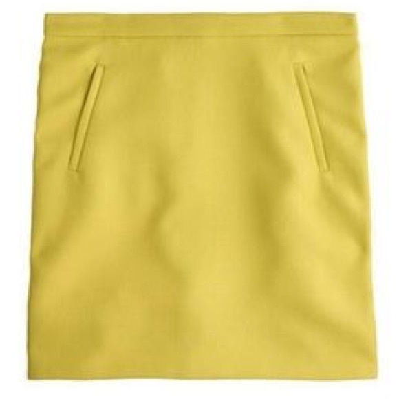 Chartreuse wool mini skirt - Picture 3 of 5